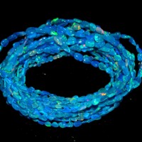 Perles de pierres précieuses en opale bleue éthiopienne naturelle, forme de pépite lisse, 4x3-7x5mm, perles d'opale de feu Welo pour la fabrication de bijoux, brins de 16 pouces