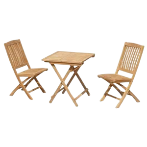 Juego de Mesa y Sillas Plegables de Madera para Exteriores, Diseño Rústico para Patio y Balcón - Product Image 4