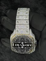 Montre analogique mécanique unisexe de luxe avec diamants Moissanite VVS, bracelet en acier inoxydable, style Hip Hop