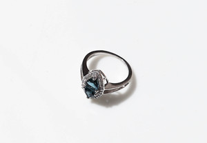 London Blue Topaz Gemstone Marquise-Cut Halo <b>Statement</b> <b>Ring</b> in 925 <b>Silver</b> minimilest jewelry For Luxury Look - Product Image 3