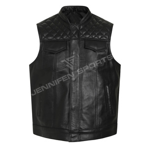 Chaleco de Moda para Hombre Talla Grande, Diseño Único, Chaleco de Cuero Negro sin Mangas, Chaleco de Motocicleta con Calefacción para Invierno, Bolsillos Delanteros - Product Image 1