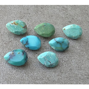 Turquesa Tibetana Natural, Calibrada, Facetada, Corte Cabujón, Forma de Pera, Gema para Joyería al por Mayor, Todos los Tamaños Disponibles - Product Image 1