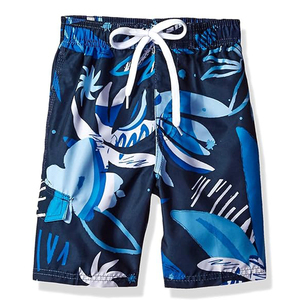 Shorts de bain longs pour hommes, imprimé floral, 100 % polyester, avec poches latérales et cordon de serrage, longueur au-dessus du genou, pour le surf et la plage, vente en gros - Product Image 3