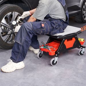 Taburete Rodante para Mecánicos de Alta Resistencia con Capacidad para 300 LBS, Ruedas de 4 Pulgadas y Tres Bandejas Deslizantes para Herramientas, para Reparación de Automóviles - Product Image 6