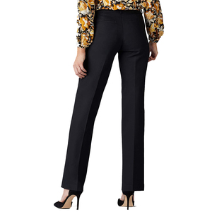 กางเกงเดรสผู้หญิงขายส่ง OEM สวมใส่สบาย เหมาะสำหรับใส่ทำงานในออฟฟิศ เอวกลาง ทรงตรง มีห่วงร้อยเข็มขัด ความยาวเต็มตัว - Product Image 4