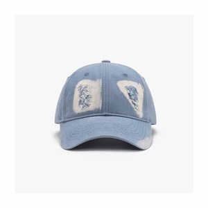 Gorra de Mezclilla Azul Claro Desgastada con Logotipo Lavado en el Panel Frontal, Gorra Casual Unisex de 6 Paneles, Ideal para Primavera y Verano - Product Image 5