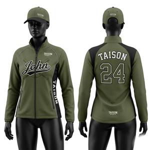 เสื้อแจ็คเก็ตฝึกซ้อมซอฟต์บอล พรีเมียม 260 GSM โพลีเอสเตอร์ อินเตอร์ล็อค สีเขียวนีออน ดำ แต่งแผง พร้อมโลโก้แบบซับลิเมชั่นตามสั่ง - Product Image 4