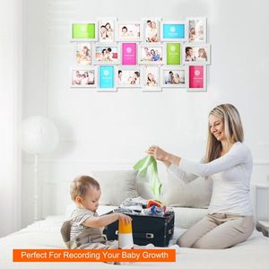 White 18-Picture Collage <b>Frame</b> Kit 4\" X 6\" Glass Protection Display with Wall Mounting for <b>Gallery</b> Home Decor & Photo Display - Product Image 3