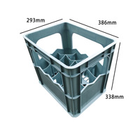 Caisse à bière en plastique HDPE recyclable, maille plastique, vert, noir, bleu, 12, 15, 24 bouteilles, logo couleur personnalisable, vente en gros, bonne qualité