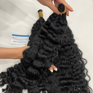 VENTE FLASH!!! Fuzz Extensions de cheveux bouclés en vrac Couleurs noires 100% cheveux humains vietnamiens prêts à expédier - Product Image 4