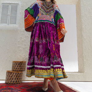 Robe afghane traditionnelle pour femmes, longue robe maxi faite à la main, tenue ethnique culturelle modeste pour mariage et festival - Product Image 5