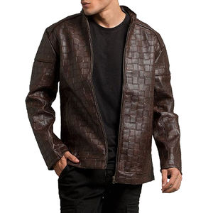 Chaqueta de Cuero Personalizada a la Moda para Hombre, Estilo Urbano, Impermeable y Resistente al Viento, con Cuello Alto, para la Temporada de Invierno - Product Image 1