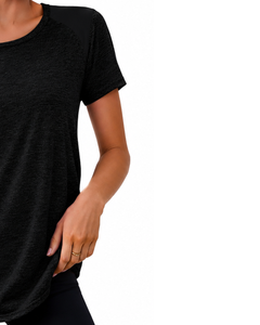 Camiseta Deportiva Negra Personalizada para Mujer, de Secado Rápido, Transpirable, Ligera, para Gimnasio, Running, Entrenamiento, Ropa Deportiva Activa - Product Image 4