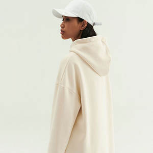 Hoodie tricoté oversize mi-long pour femme East West Trendy, 100 % coton respirant, coupe décontractée ample, avec logo frontal - Product Image 4