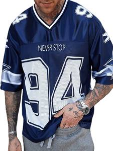 Camiseta de Fútbol Americano de Malla de Poliéster Transpirable, Cuello en V Extra Grande, Uniforme de Equipo Personalizado, OEM, Marca Privada, Venta al Por Mayor - Product Image 3