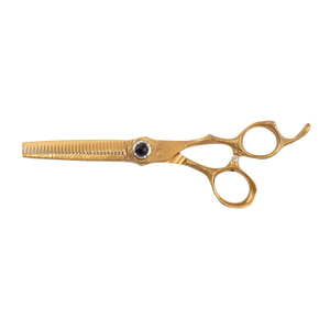 Tijeras de Entresacar Profesionales para Barbería, 6.5 Pulgadas, 30 Dientes, Doradas, para Corte de Cabello - Product Image 2