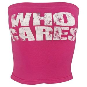 Women's Tube <b>Top</b> Hot Pink <b>Y2K</b> Aesthetic Bandeau Strapless Jersey Crop <b>Top</b> Front Vintage Distressed Graphic Print Streetwear 2026 - Product Image 6