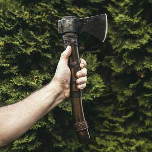 High Quality Custom <b>Hand</b> Forged Industrial High Carbon Steel Flat Backed Axe Wood Handle Customizable DIY Camping Hunting <b>Tool</b> - Product Image 4