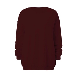 Women's Oversized Solid Color Drop-Shoulder Long Sleeve Knitted Sweatshirt O-Neck Asymmetric Hem Autumn Wear - Product Image 2