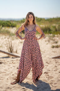Women Leopard Print Cotton Jumpsuit <b>Spaghetti</b> <b>Strap</b> V Neck Loose Fit Wide Leg Casual Summer Outfit - Product Image 2
