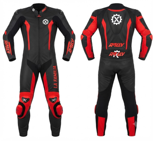 Traje de Carreras Personalizado para Hombre en Cuero Vacuno/Canguro, Mono de Una Pieza con Armadura de Nivel 2 CE, Hecho a Medida, Protección OEM - Product Image 1