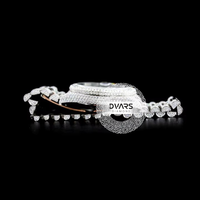 Montre analogique à quartz de luxe de qualité supérieure, boîtier en alliage, cadran avec aiguilles en diamant moissanite de 20 mm, 48 mm, résistante à l'eau, unisexe