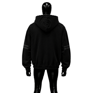 Oferta Destacada: Sudadera con Capucha Negra Oversize para Hombre, Estilo Desgastado, Ropa Moderna y Exclusiva, Comodidad Superior - Product Image 2