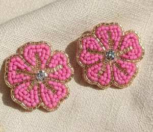 Boucles d'oreilles en tissu brodé, boucles d'oreilles personnalisées multi-perles, bijoux de fête pour femmes au meilleur prix, boucles d'oreilles perlées - Product Image 1