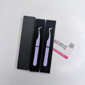 Las Mejores Pinzas para Pestañas GETUP BROSONS IMPEX Antimagnéticas y Antiestáticas de Acero Inoxidable Color Lila de 10 mm de Longitud - Product Image 2