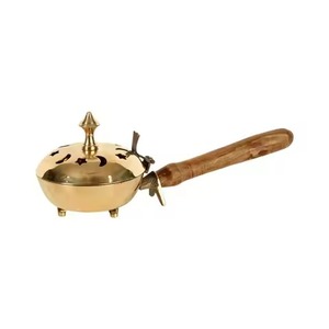 Brass Censer Incense <b>Burner</b> with Cross & Handle Vintage Church Altar Brass <b>Burner</b> <b>for</b> Prayer Worship Decoration Incense <b>Burner</b> - Product Image 3