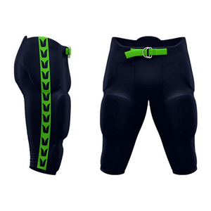 Mens Black <b>Padded</b> Football Pants Belt Closure Breathable Athletic Sportswear Adult Football Practice Game Performance Wear - Product Image 6