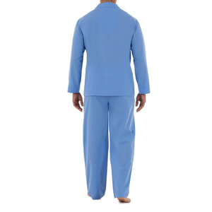 Conjunto de pijama de algodón de manga larga para hombre, color azul cielo, suave, transpirable, duradero, venta al por mayor, ropa para el hogar, conjuntos de ropa de dormir para hombre - Product Image 2