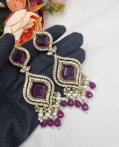 Boucles d'oreilles pendantes de luxe en cristal taille marquise avec perle, plaqué or antique, pour femmes, pour soirées et festivals, vente en gros - Product Image 6