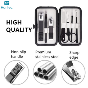 Travel Size Professional Stainless Steel Manicure and Pedicure Set Matte Black Dead Skin Cuticle Remover Nail Scissors Set - Product Image 4