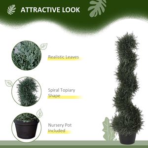 Albero di Cedro Artificiale Topiario da 90 cm, Pianta Finta a Spirale di Alta Qualità per Interni/Esterni, Illuminato, Sempreverde per Decorazioni di Halloween, in Legno - Product Image 5