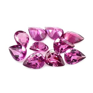 Lote al por mayor de piedras preciosas sueltas de granate rodolita natural facetadas en forma de pera de 5x7 mm para fabricación de joyas - Product Image 1