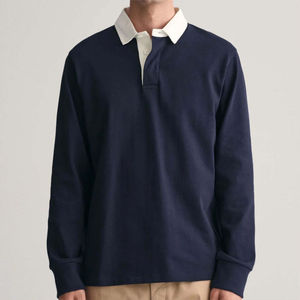 Polo de rugby rayé décontracté pour homme - Doux, durable et idéal pour le quotidien, les tenues sportives et décontractées - Chemises de rugby OEM - Product Image 2