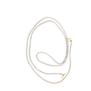 Collier de perles d'eau douce de haute qualité 3-5 mm, forme de riz, avec fermoir OT, chaîne de pull à forte luminosité - Product Image 4