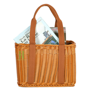 Handmade Wholesome <b>Wicker</b> Eco-Friendly <b>Basket</b> Woven Hanging <b>Storage</b> Bag Shopping Picnic Christmas Decorations Gifts New Design - Product Image 4