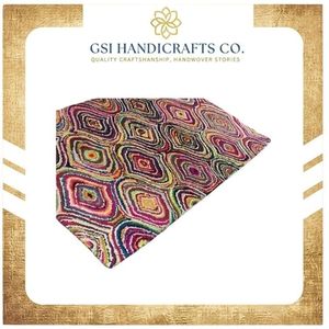 Geometric Pattern Area <b>Rug</b> Rectangle Bohemian Style Hand Tufted Wool Acrylic Plush Thick <b>Non</b> <b>Slip</b> Rubber Backing Living Room Use - Product Image 2