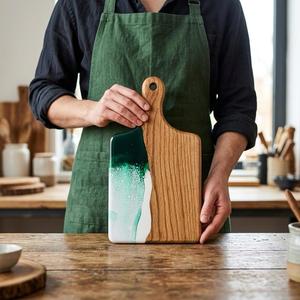 Planche à découper artisanale en résine époxy et bois, planche à découper de cuisine haut de gamme, planche de service décorative - Product Image 3