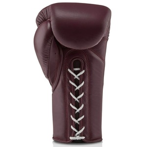 Gants de boxe récents en PU à lacets, pour adultes, couleur bordeaux, pour l'entraînement, le sparring et la lutte - Product Image 5