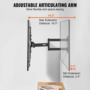 Supporto da Parete per TV con Regolazione Orizzontale e Inclinazione, Braccio Articolato per TV da 26-55 Pollici, Supporti e Carrelli per TV - Product Image 4