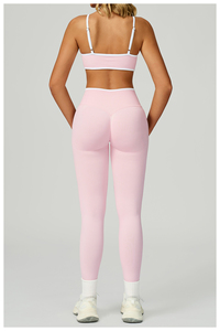 ชุดโยคะ 2 ชิ้น ดีไซน์โดดเด่น ตัดเย็บไร้รอยต่อ ตัดเย็บแบบเว้าหลัง เอวสูง ชุดออกกำลังกายกลางแจ้ง ชุดฟิตเนสสำหรับผู้หญิง - Product Image 3