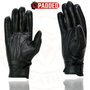 Gants en cuir rembourrés de qualité supérieure, cloutés, élégants, noirs, pour moto et conduite en hiver, en cuir véritable, protection contre le froid - Product Image 2