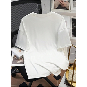 เสื้อยืดดีไซน์เนอร์ประดับเพชรสำหรับผู้ชาย ผ้าฝ้ายพรีเมียม สตรีทแวร์ ลายกราฟิก จากผู้ผลิต - Product Image 2