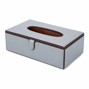 Boîte à mouchoirs en cuir moderne, distributeur de serviettes rectangulaire en cuir et organiseur de bureau décoratif pour la maison et le bureau - Product Image 6