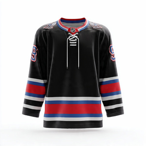 Custom Ice Hockey Jersey Tops Long Sleeve V-Neck Sublimation Hockey Jerseys High Quality Sublimated Jersey - Product Image 6