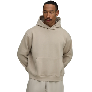 Stylish Pullover Drawstring Hood Kangaroo Pocket Ribbed Hem Relaxed Fit Long Sleeve Contemporary Casual Oversized <b>Men</b> <b>Hoodie</b> - Product Image 1