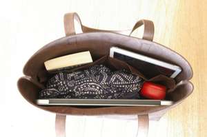 Bolsos de Mano de Cuero Genuino de Color Sólido, Gran Capacidad, Portátiles, Impermeables, de Lujo para Mujer, con Cierre de Cremallera para Viaje LTB-0288 - Product Image 4